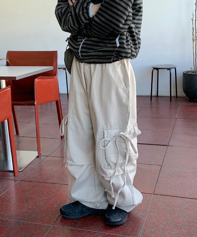 BAON（バオン）の「Cyande Cargo Ribbon Cotton Banding Wide Pants（Pants）」