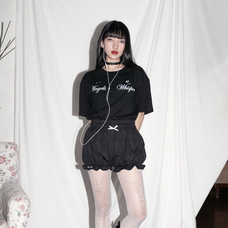Heart Pumpkin Shorts - BLACK