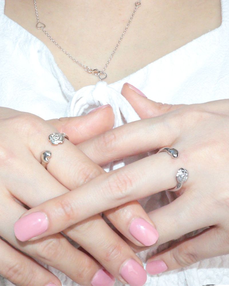 [MADE] lovely rose. rose heart open ring