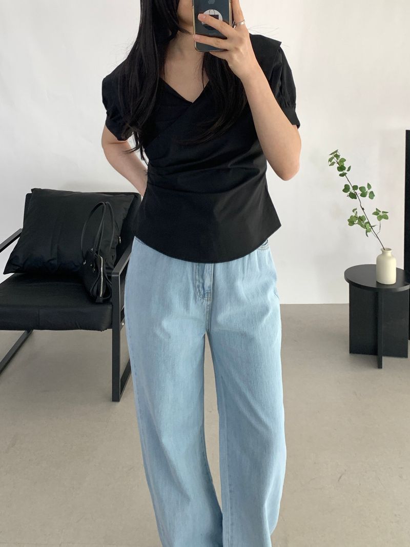 Irain Wide Blue Denim Pants
