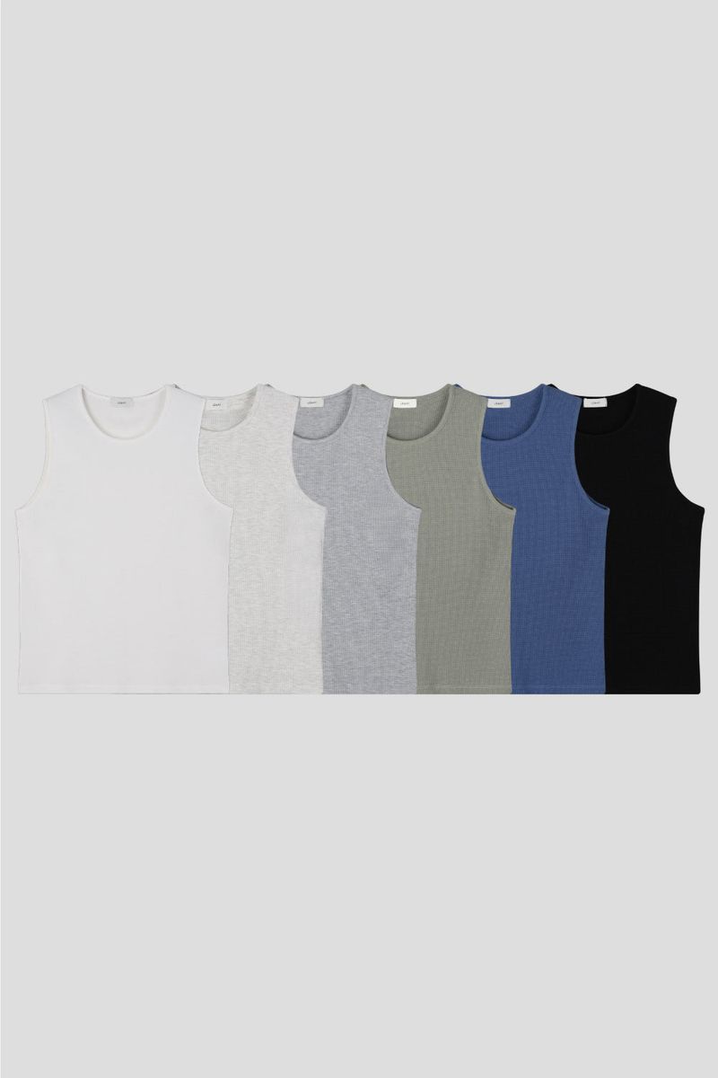 Waffle Crop Sleeveless Tee