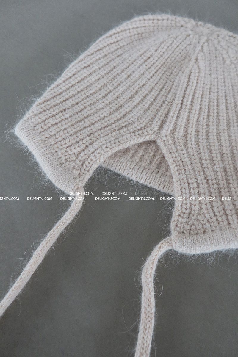 Angora knit earring bonnet