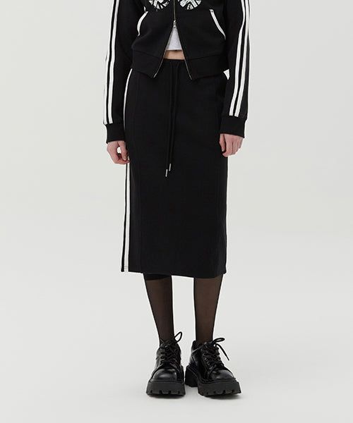 KIRSH（キルシー）の「UNION JACK JERSEY MIDI SKIRT [BLACK]（Skirts）」