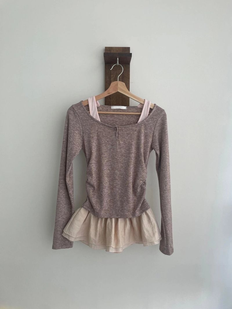 mari layered frill t-shirts