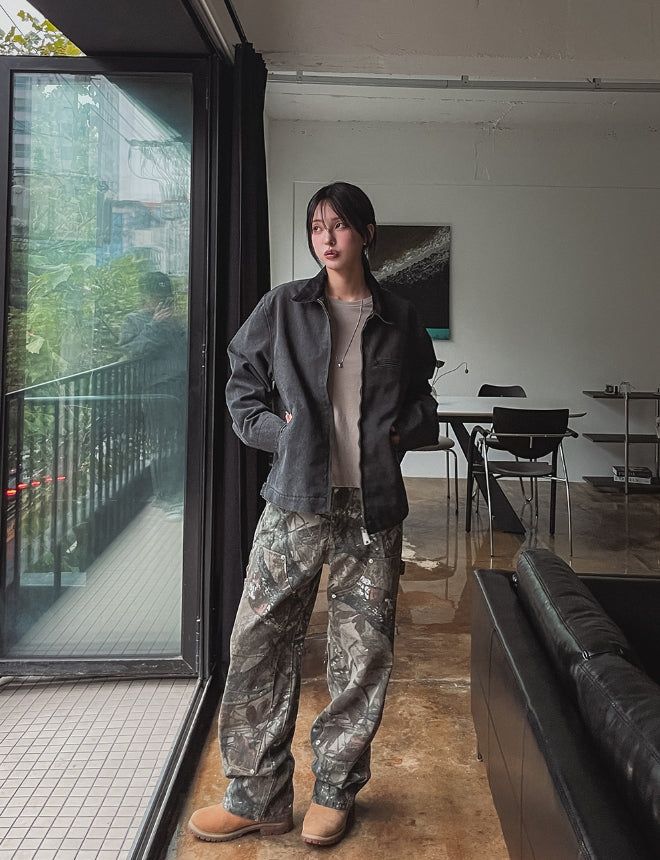 Fairy color matching work jacket