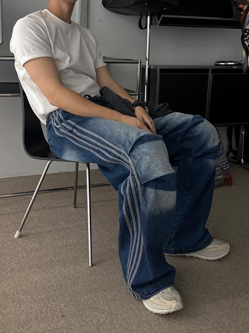 ASCLO(エジュクロ)の「ASCLO 4 Line Track Banding Denim Pants (4color)(Pants)」