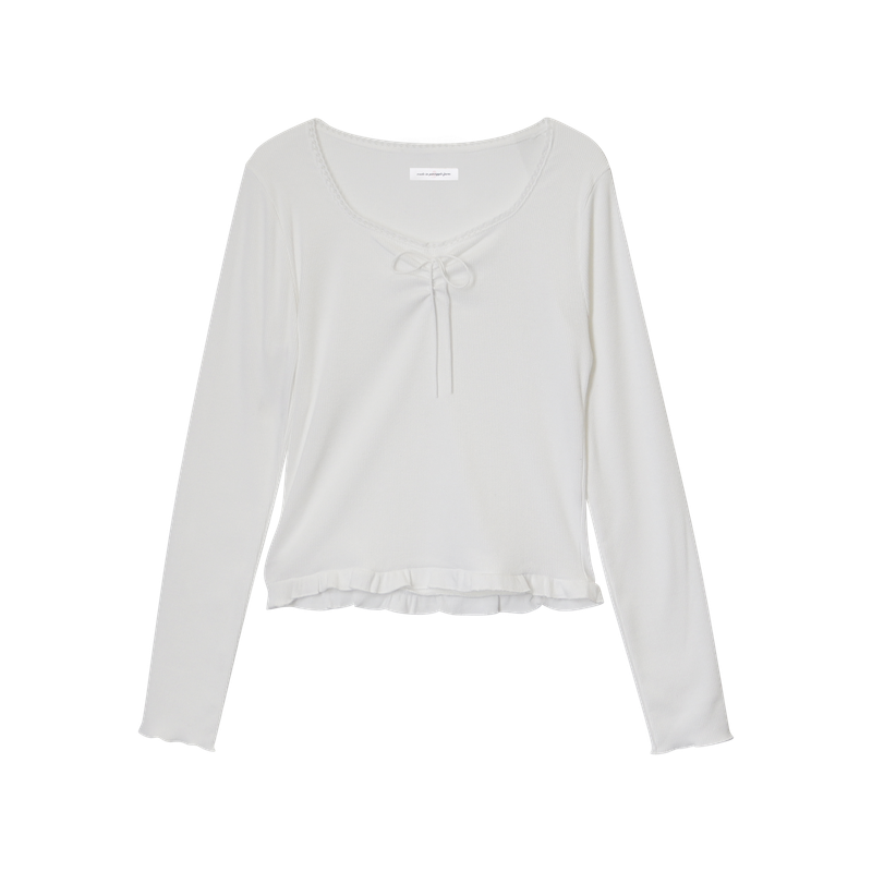 DOVE SHIRRING T-SHIRT