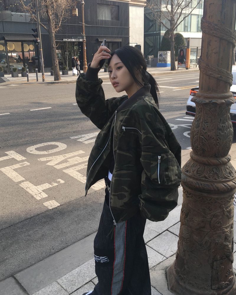 Camo ma-1 shirring jumper