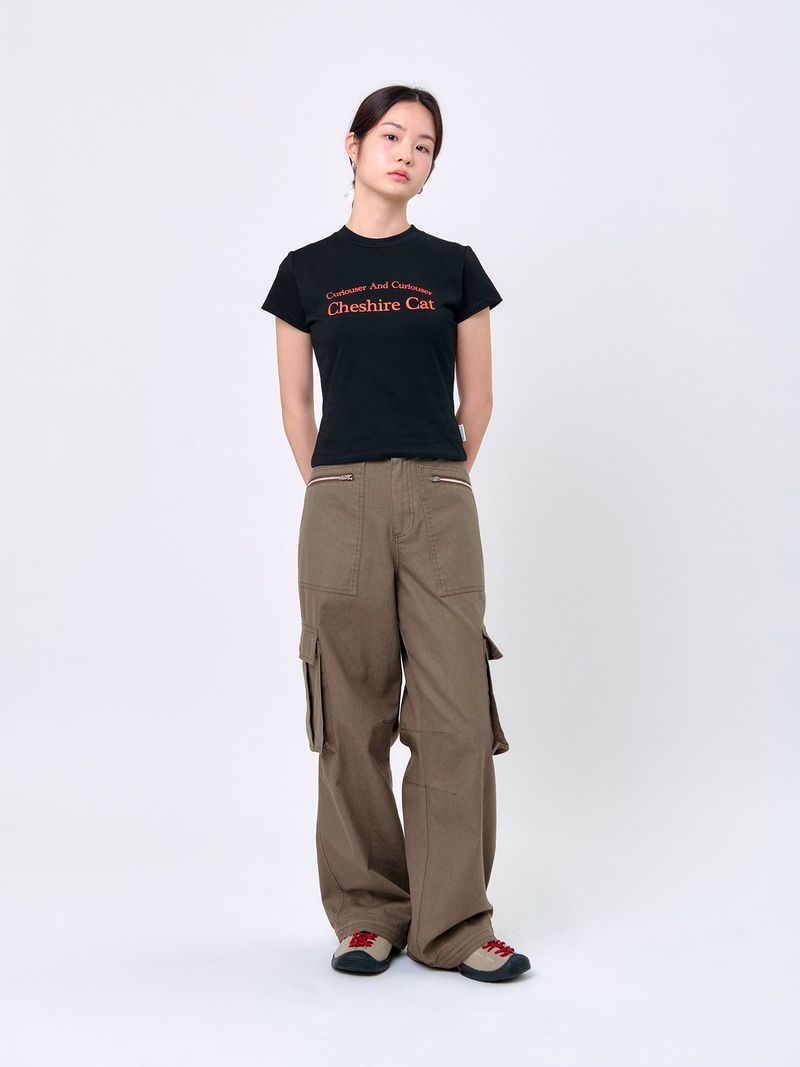 ZIP-POCKET CARGO PANTS_Brown