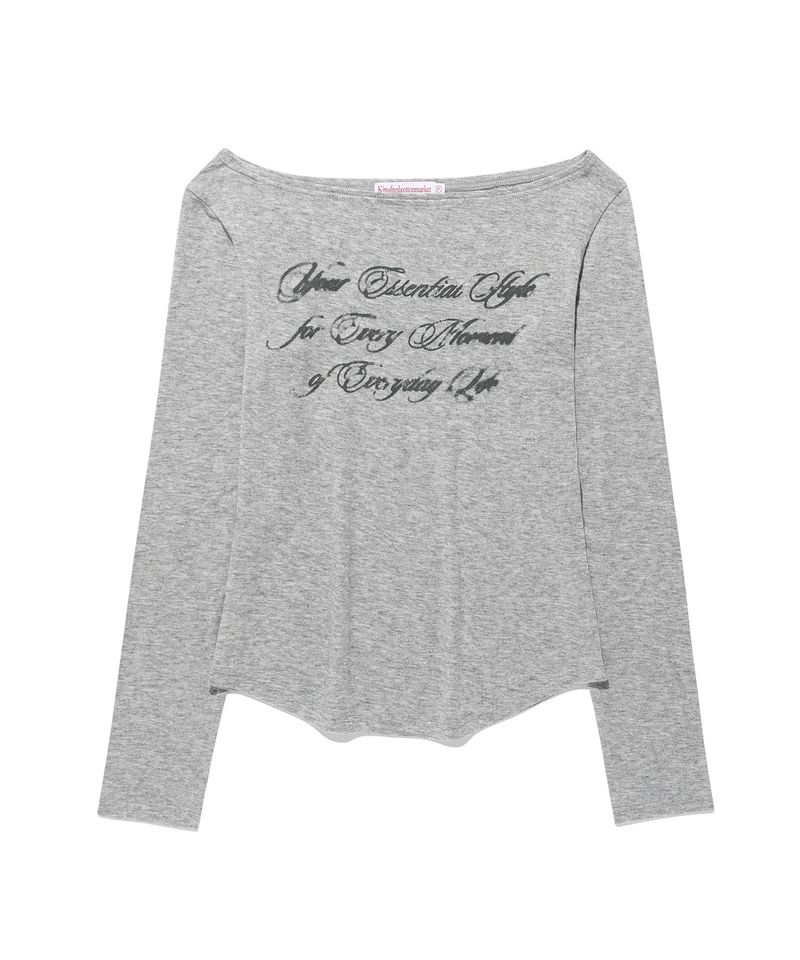 Kims Fresh Cotton Market(キムス フレッシュ コットン マーケット)の「シアーウールテンセルロングスリーブT Grey(トップス)」