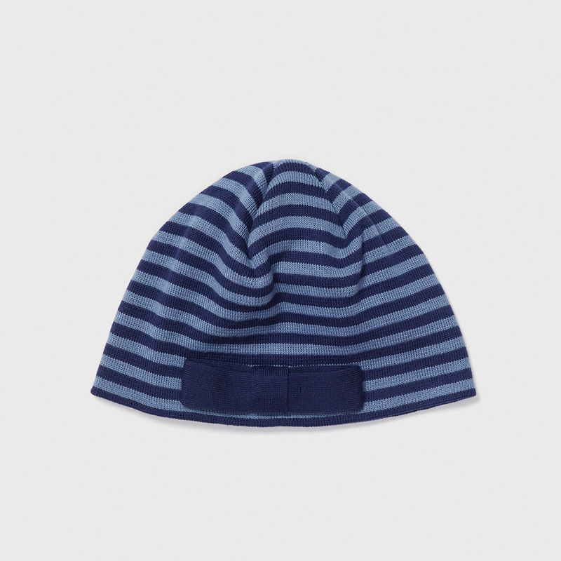 REALITY FICTION(リアリティーフィクション)の「SOFT BOW BEANIE STRIPE BLUE(Hats)」