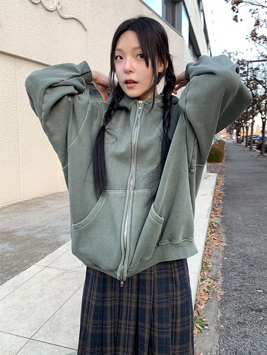 PIGMENT HOOD ZIP-UP (3C)