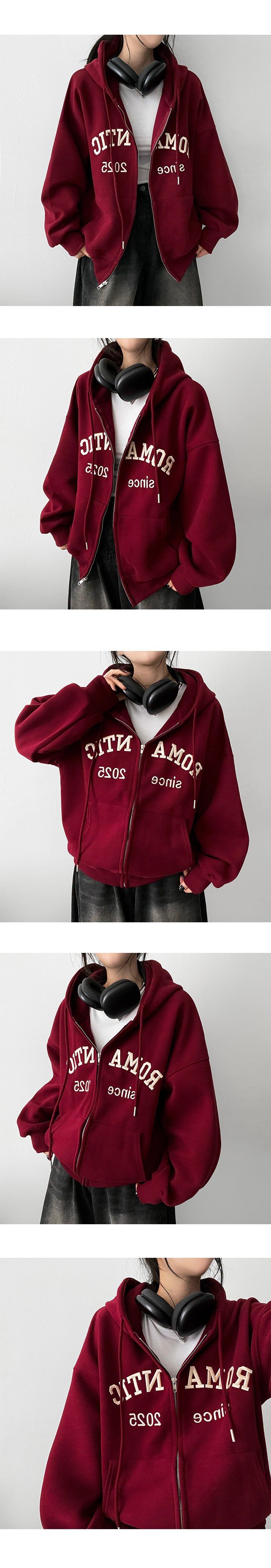 Shine Tantan Embroidered Hooded Zip-Up