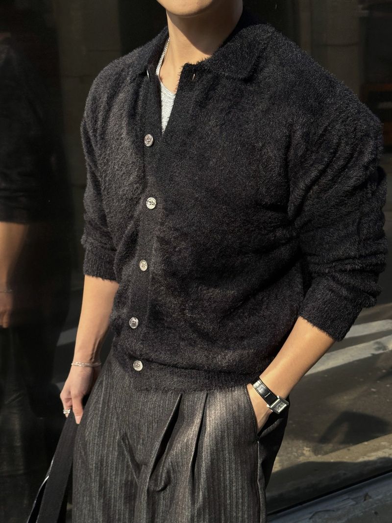 Porter herringbone denim slacks
