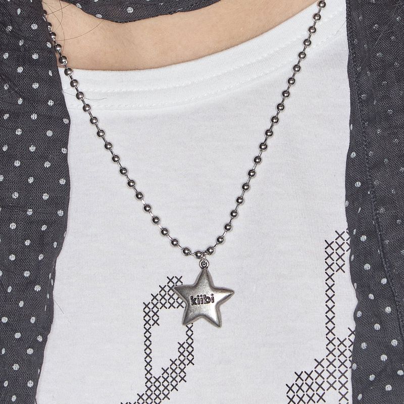 vintage star symbol necklace silver