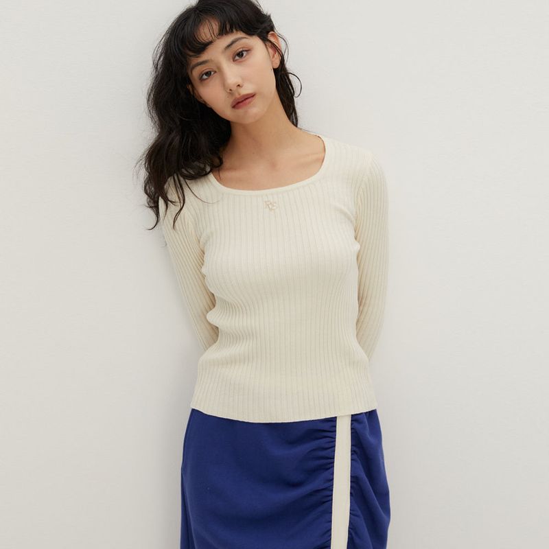RAVEROUS（レイバロス）の「Square Neck Sweater Ivory（Tops）」