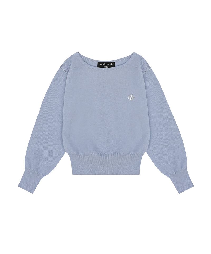 STITCH LOGO SOFT BOATNECK KNIT