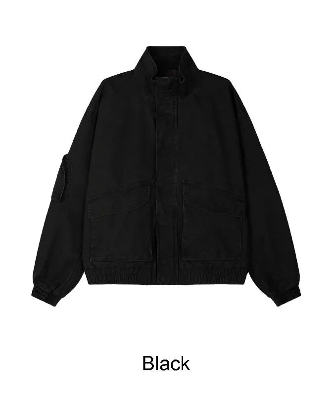 Denz Washed High-Neck Field Jacket