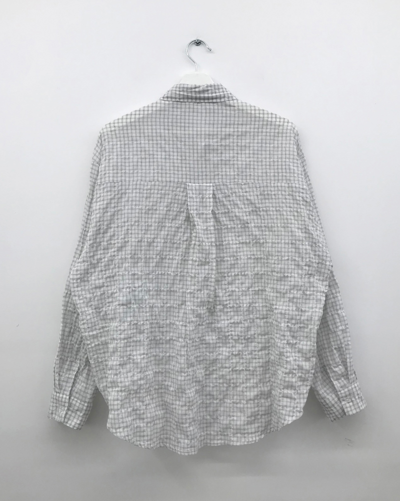 Wave check shirt (4color)