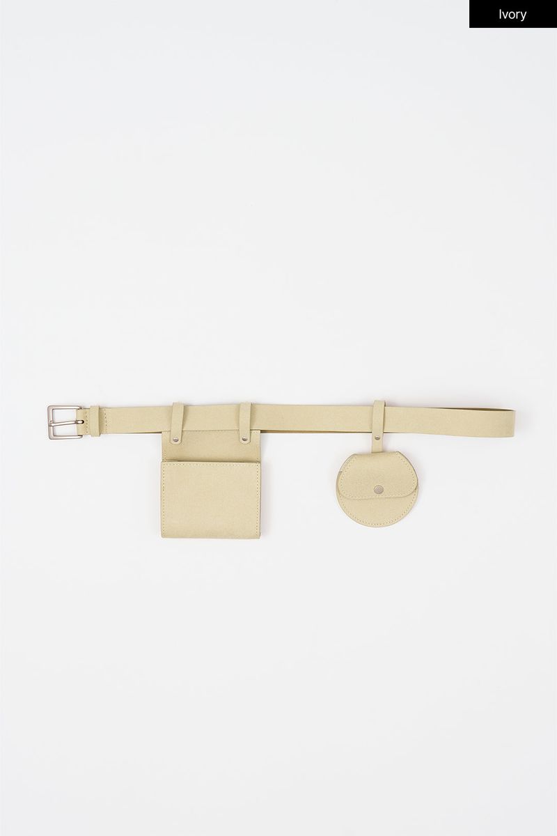 Pocket leather 2-way belt