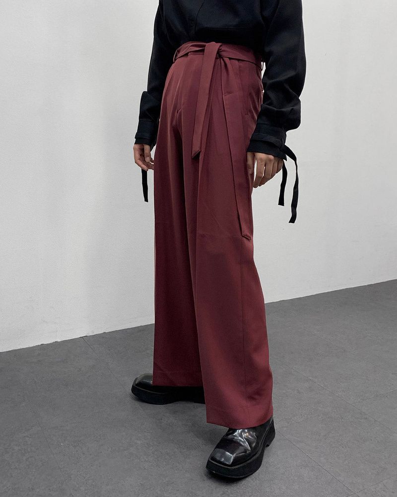 FL Belted Side Banding Wide Slacks (4 colors)