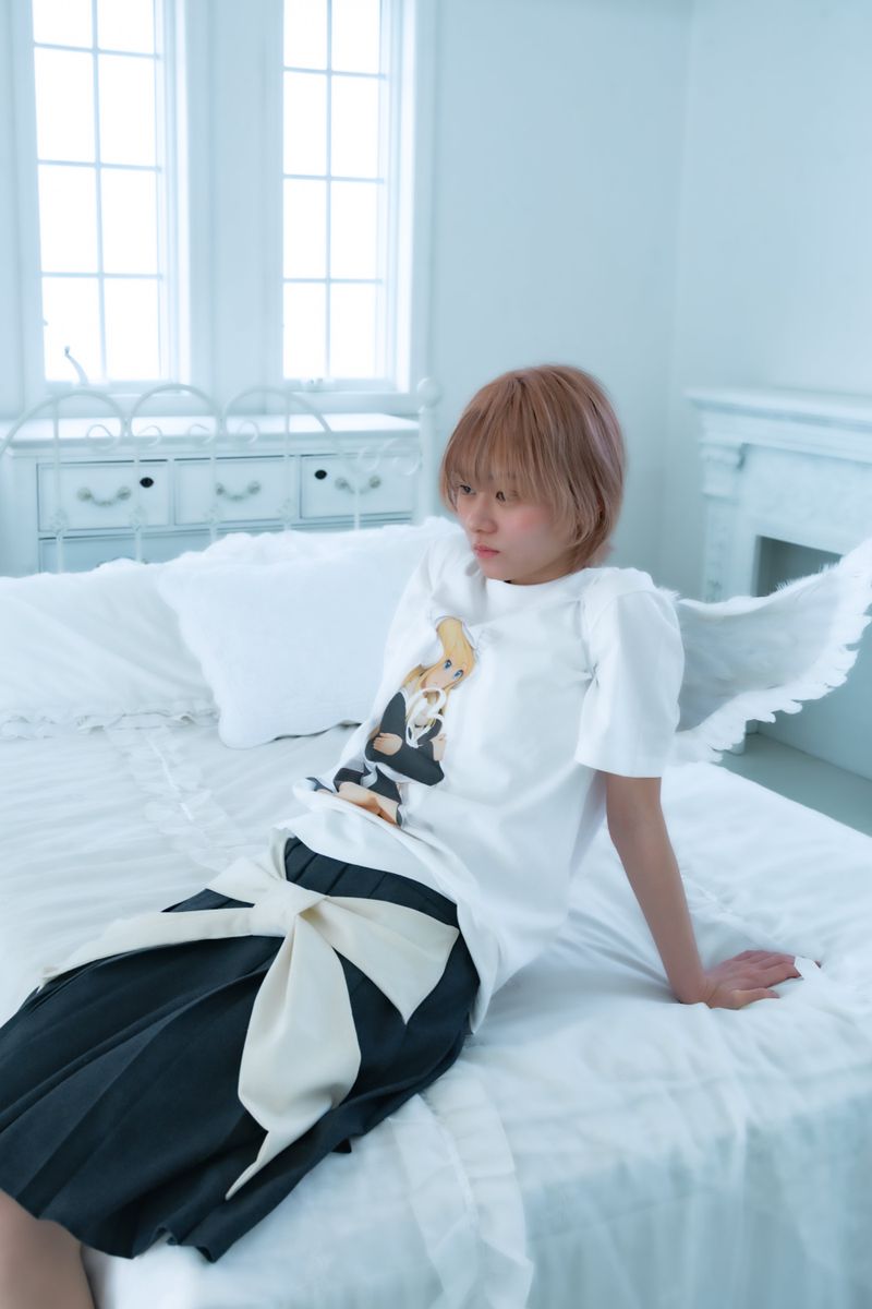 big ribbon skirt(grey×white)