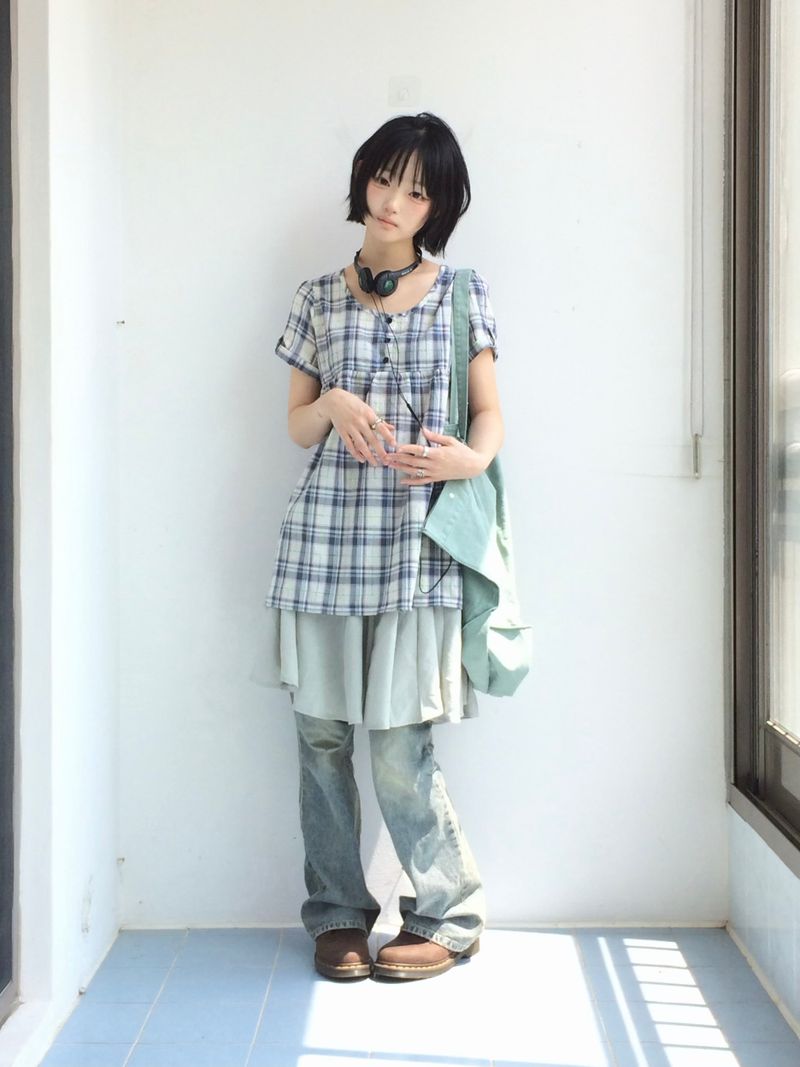 Vintage blue bootcut pants