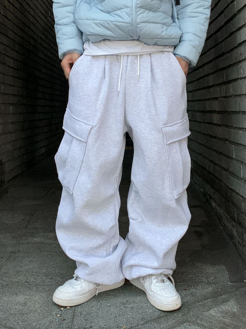 Double brushed big pocket balloon pants