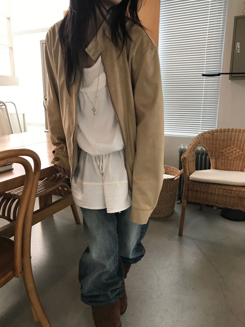 Suede harrington Jacket 