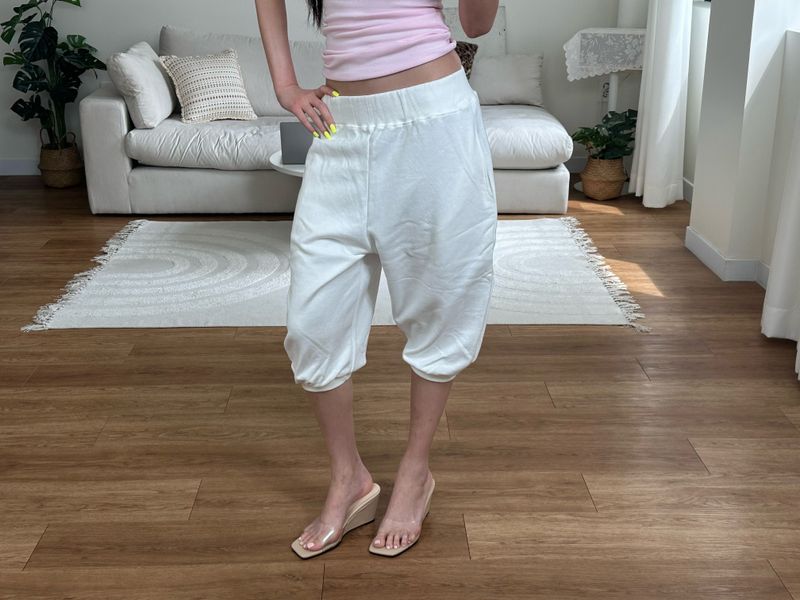 balloon sweat capri pants