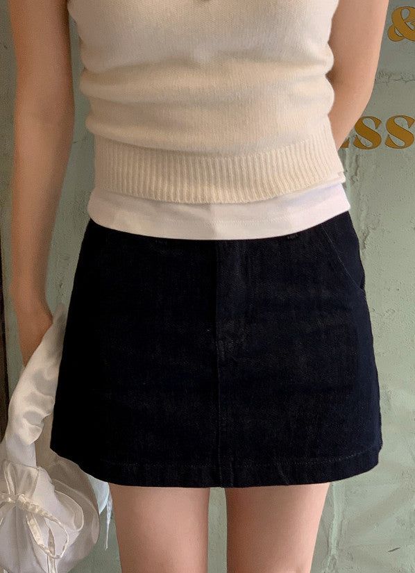 Classic Denim Mini Skirt (2color)