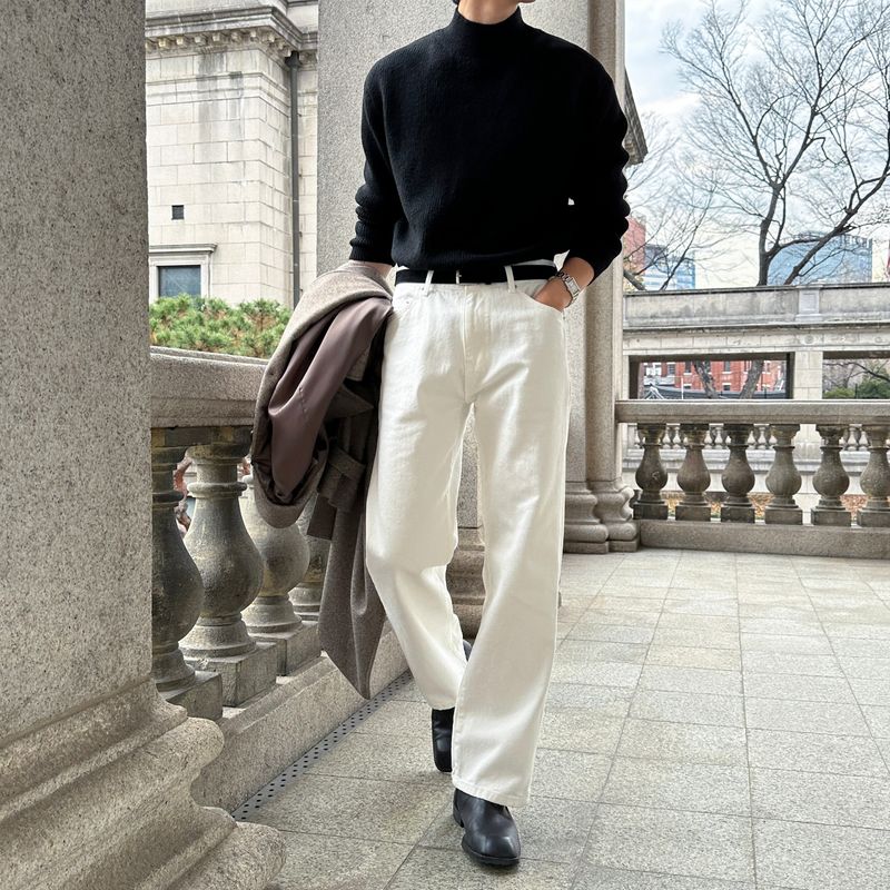 lemenne（ルメンヌ）の「LMN Retro Semi Wide White Jeans (white)（Pants）」