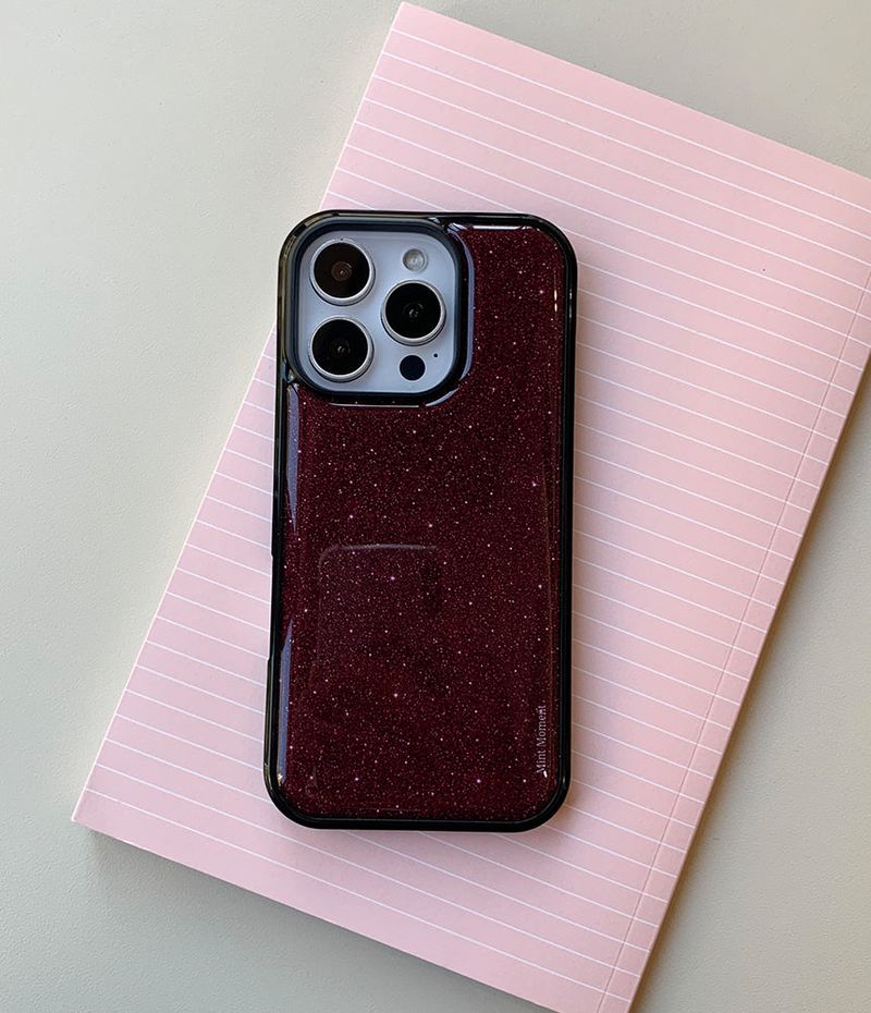 [MADE] パールワイン ブラック エポキシバンパー iPhoneケース