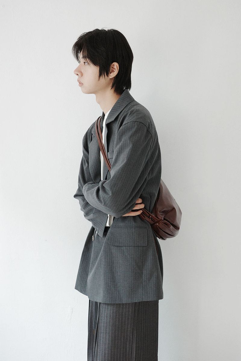 leather double strap bag