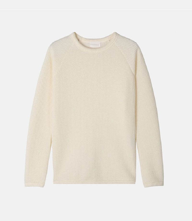 Fleece ribbed slim long sleeve tee