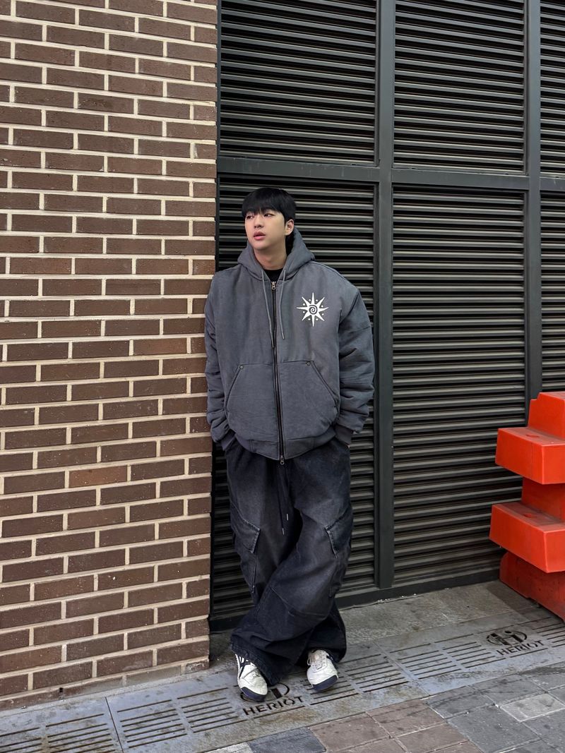 denim oblique cargo pants