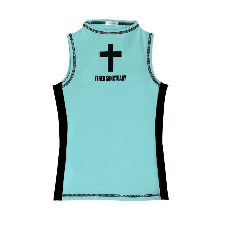 Ether Sanctuary（エーテル サンクチュアリー）の「Cross Sleeveless Top (Mint)（Tops）」