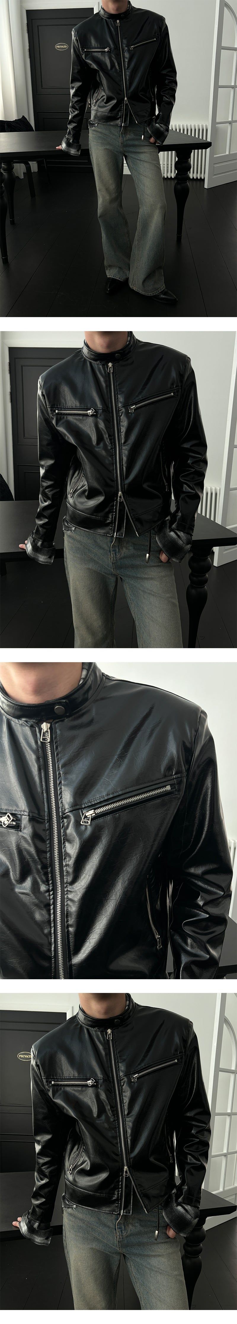 [PREMIUM][MADE] Western leather biker jacket