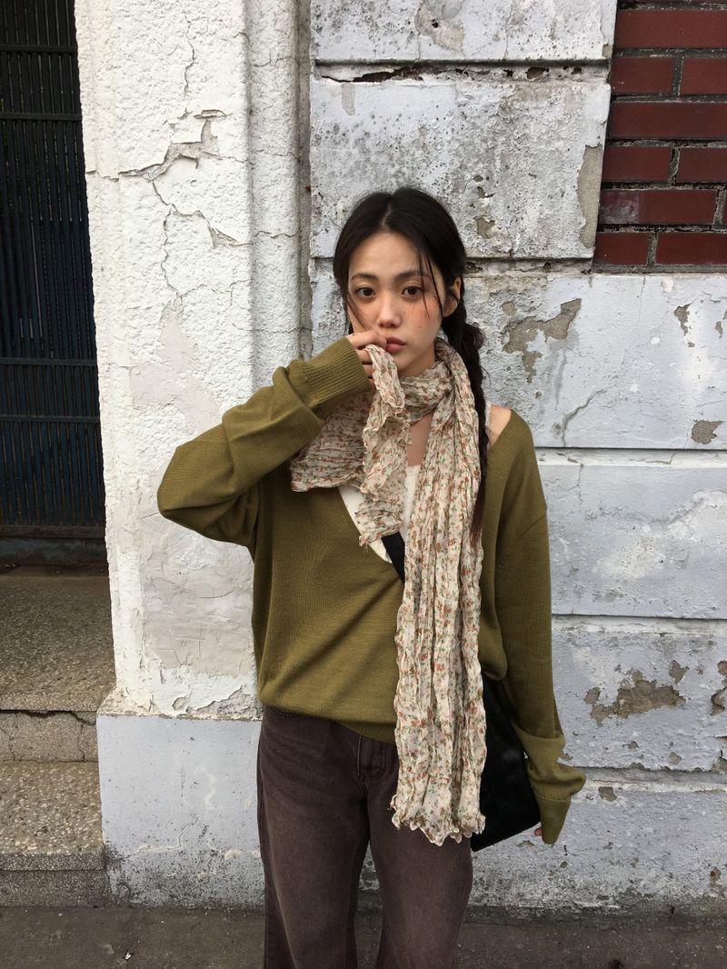 Sunday V-neck Knit (4color)