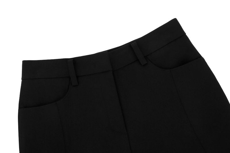 Pinched Slit Pants _ Black