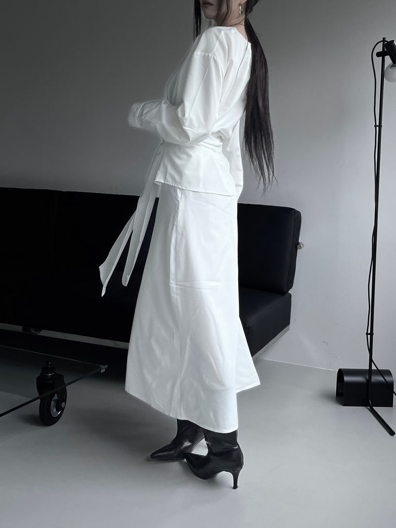 twin sheer belted set-up (4color)