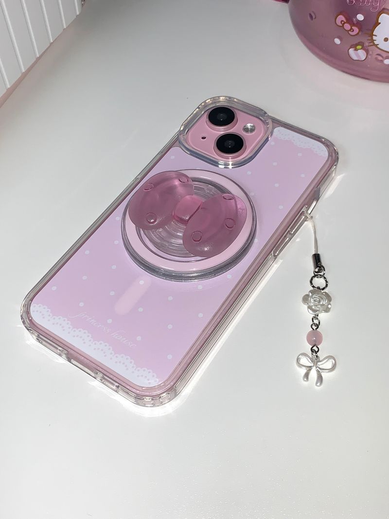 cute ribbon phone grip - pink (magsafe)