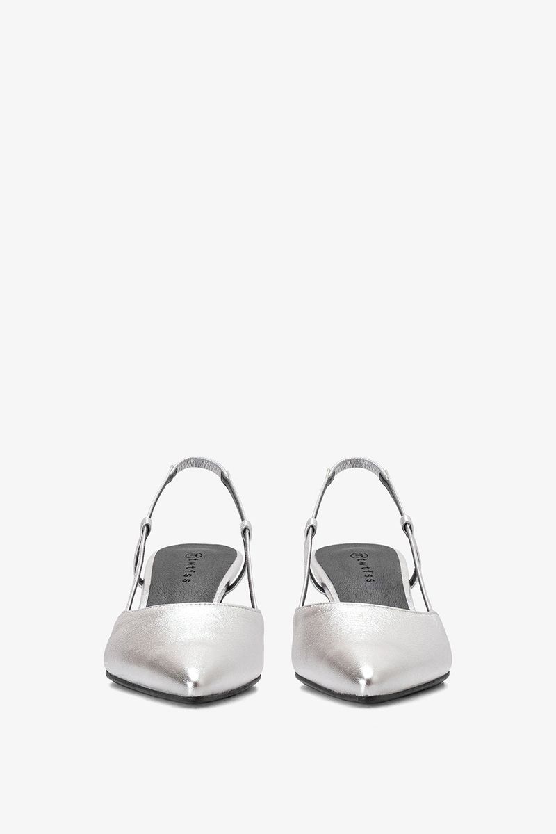 KITTEN SLINGBACK IN SILVER LINING