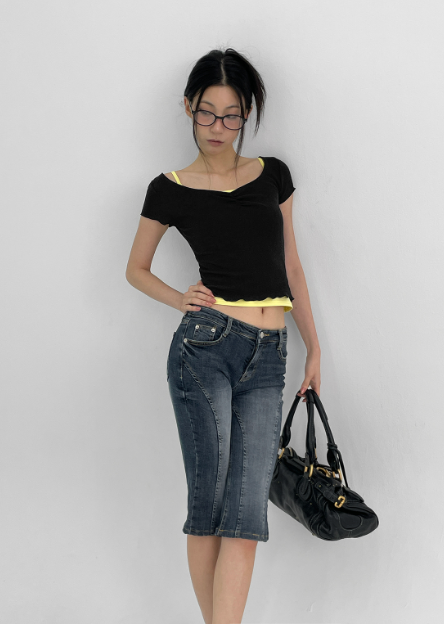 BLACKUP（ブラックアップ）の「[MADE] Bellini Shirring V-Neck Short Sleeve Tee（Tops）」