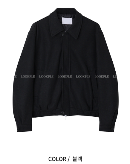 Harrington Overfit Wool Collar Jacket