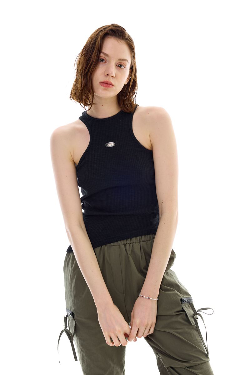 UNBALANCE SLEEVELESS TOP / BLACK