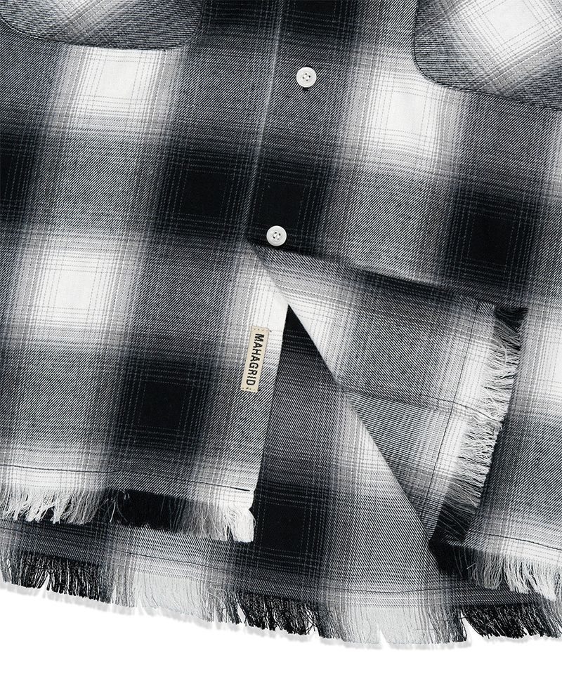 CUT OFF FLANNEL CHECK SHIRT