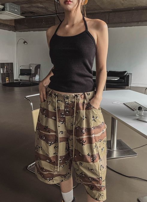 Lip cargo stopper Bermuda pants