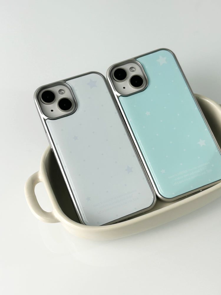Constellation Silver Epoxy Bumper Case(Sky Blue)