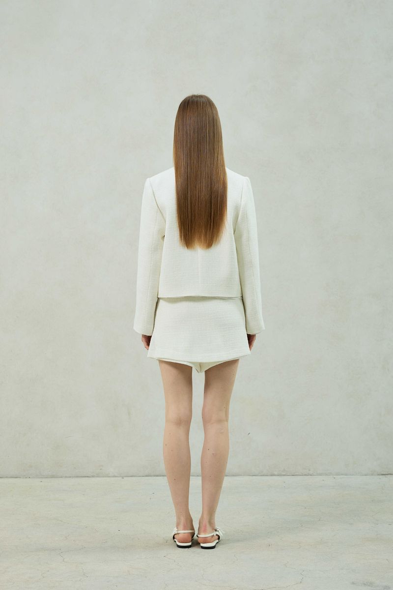 AGLOW TWEED JACKET / WHITE
